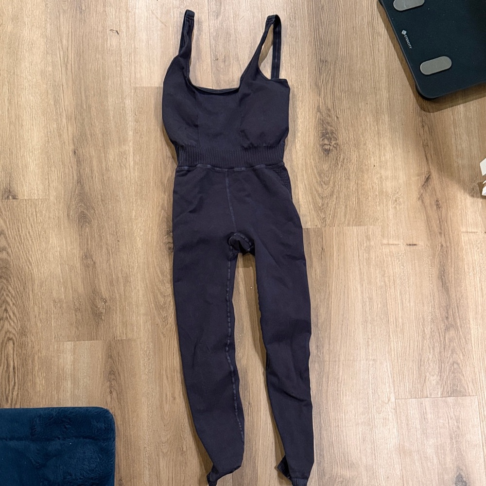 Free People Black Seamless Stretch Jumpsuit